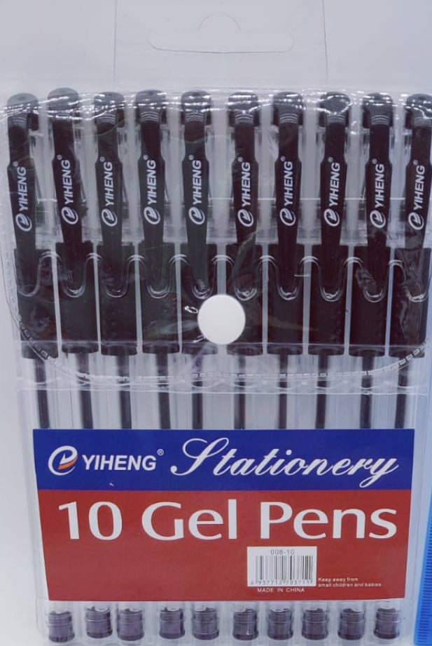Gel Pens 10pc Set Black