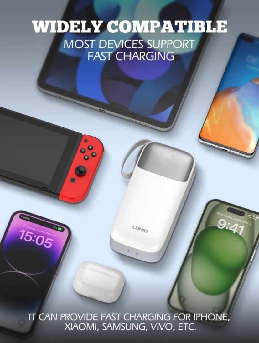 LDNIO PQ30 30000mAh USB-C Fast Charging Power Bank