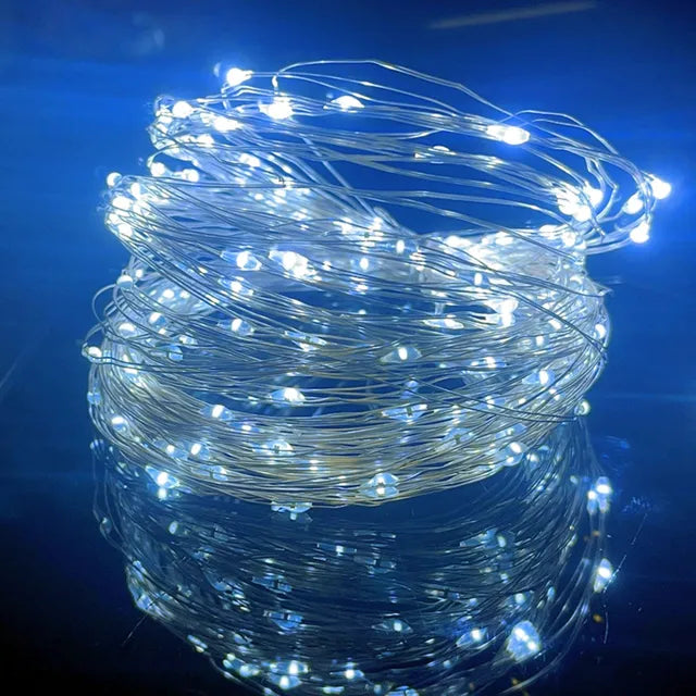 LED String Lights Battery Box Copper Wire Garland Lamp Outdoor Waterproof Fairy Lighting For Christmas Wedding Party Decor - 3M