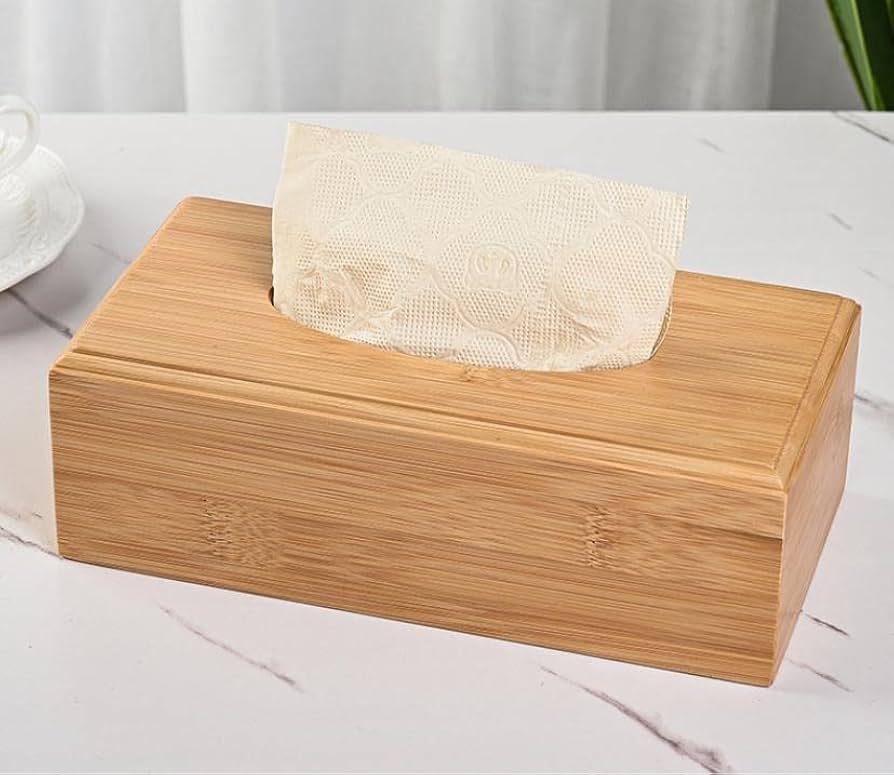 MHome Bamboo Tissue Box