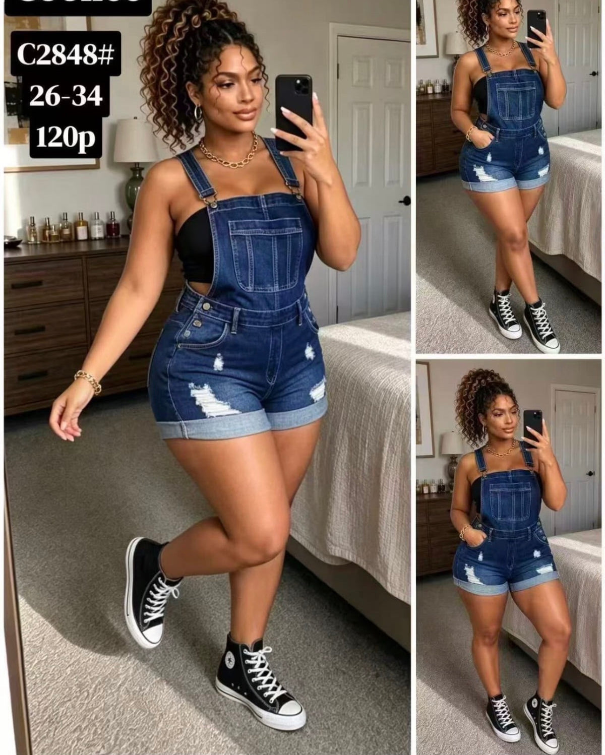 Ladies Classic Bib Style Denim Jumpsuit-Various Options