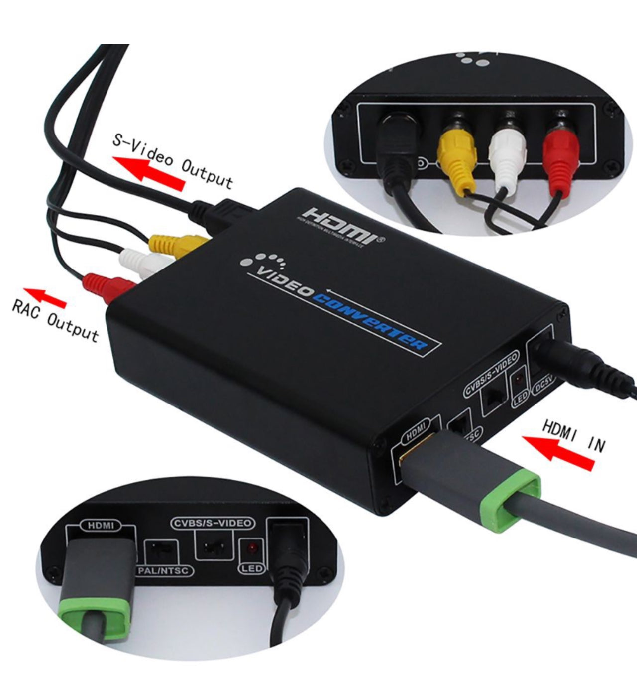 HDMI To S-Video / 3 Female RCA Converter