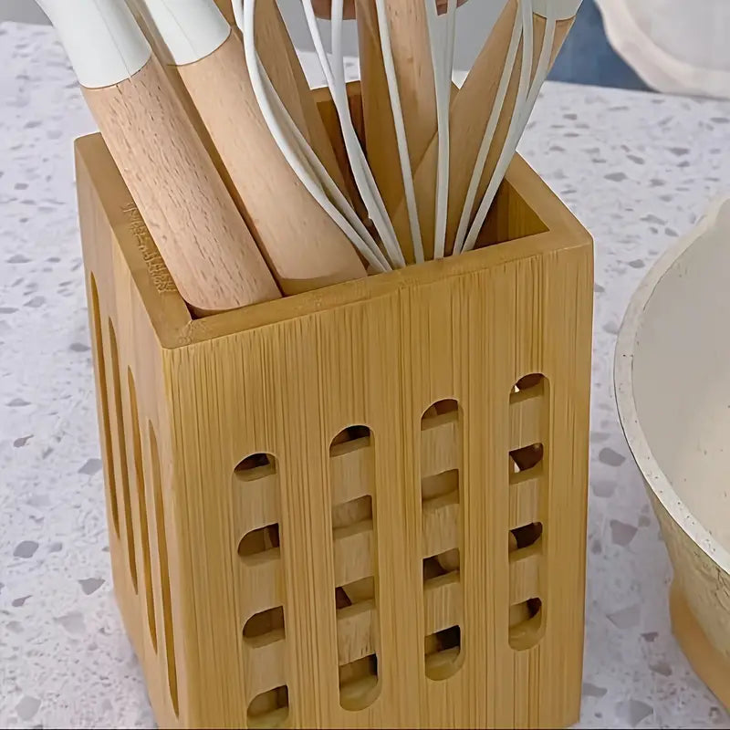 MHome Wooden Utensil Holder