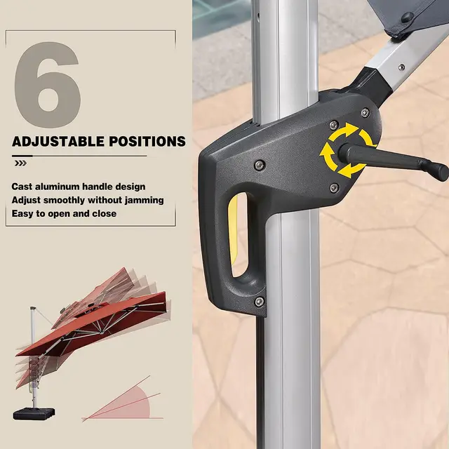 Outdoor Solar LED Cantilever Umbrella