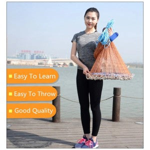 Easy Throw Cast Net Fishing Mesh Fishing Tackle, 1.2m