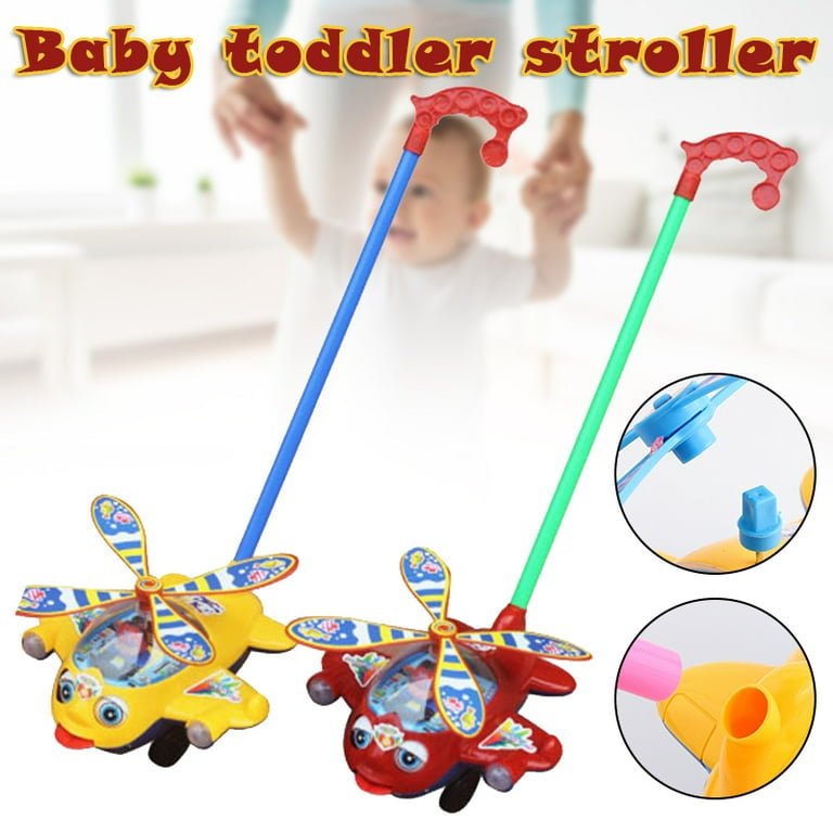 MToy Push Plane Toy Plastic Push Cart for Baby Toddler Learning Walk Toy Airplane Cart