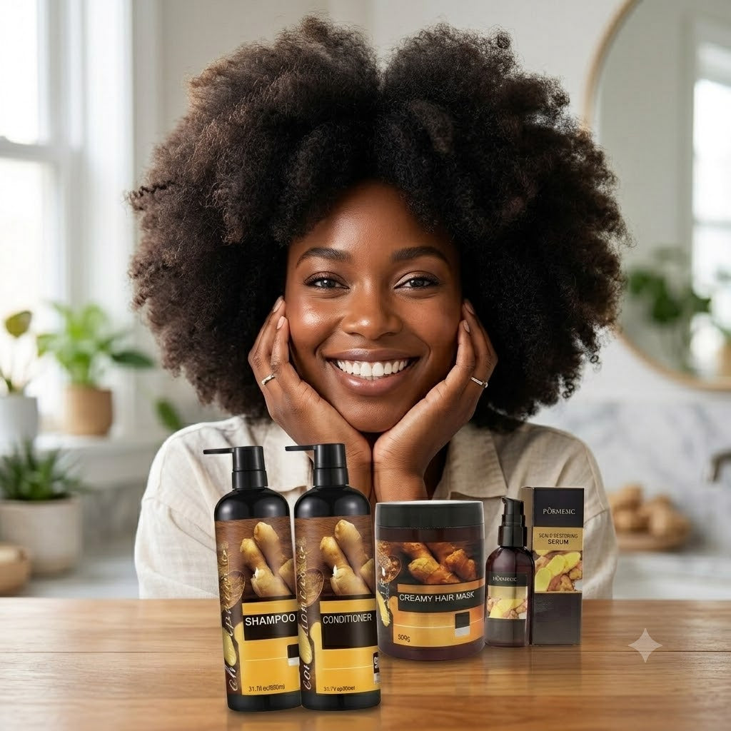 Ginger Hair Care Combo Set β Shampoo, Conditioner, Hair Mask & Scalp Serum