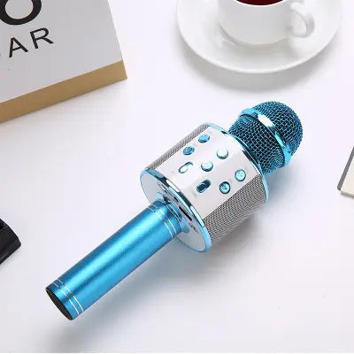 Wireless Karaoke Microphone with LED Lights, 4-in-1 Bluetooth Speaker for Android/iOS