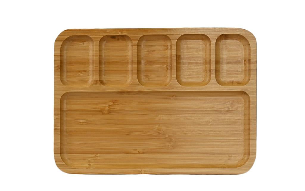 Square breakfast platter with carved pieces