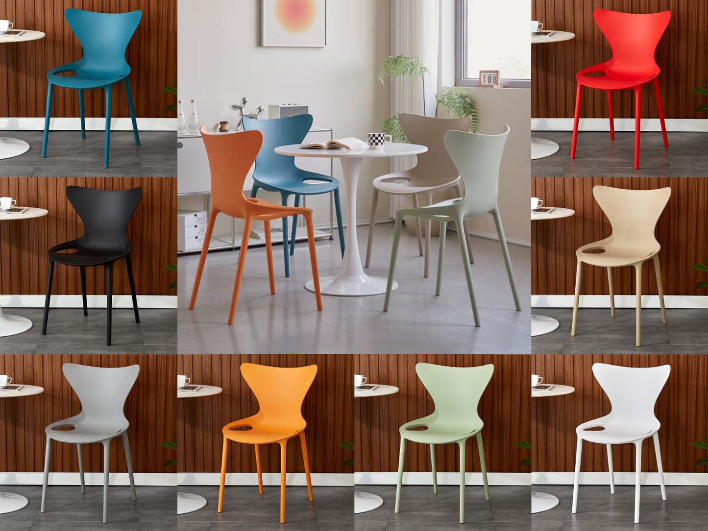 Solid Back Stacking Side Chair - Various Options Available
