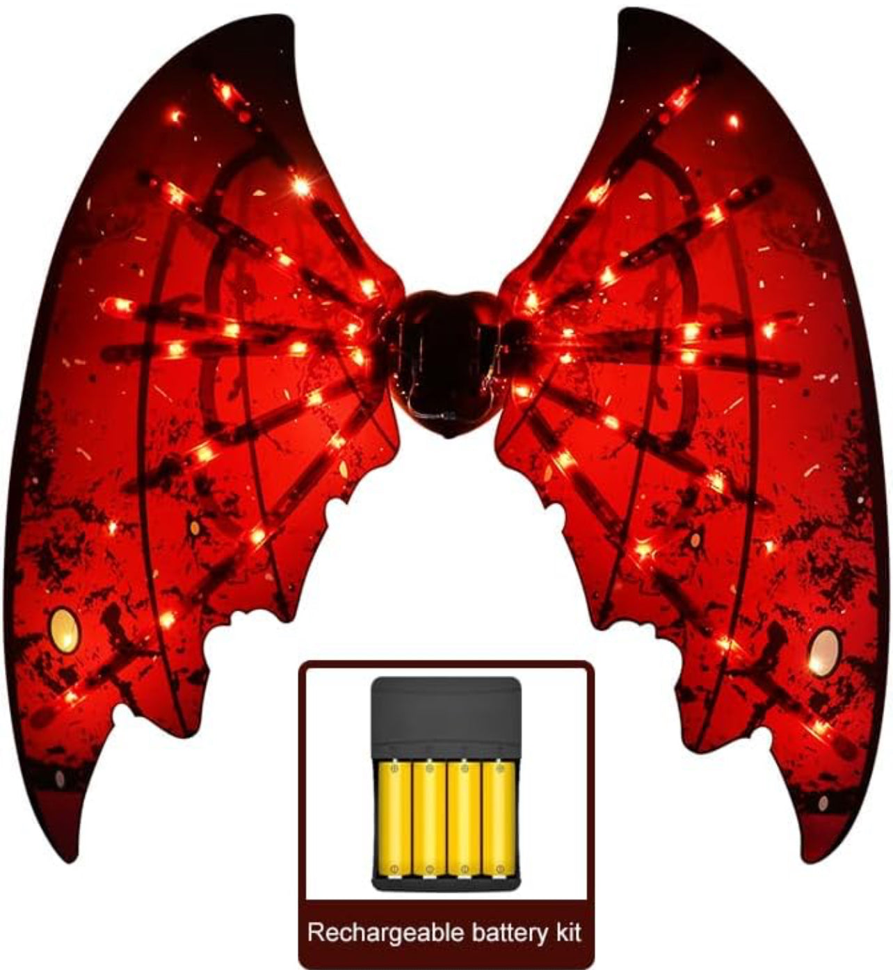 Fairy Wings with LED Lights for Kids Girls,Demon Wing Angel Wing Halloween Costume Birthday Party Favors