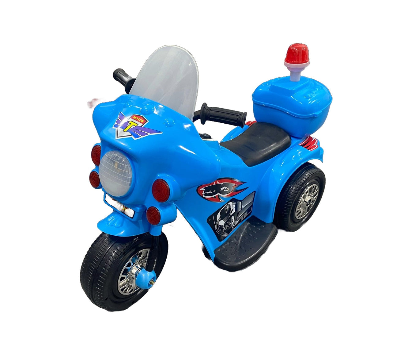Kids Ride On Electric Police Motorcycle - Red/Blue