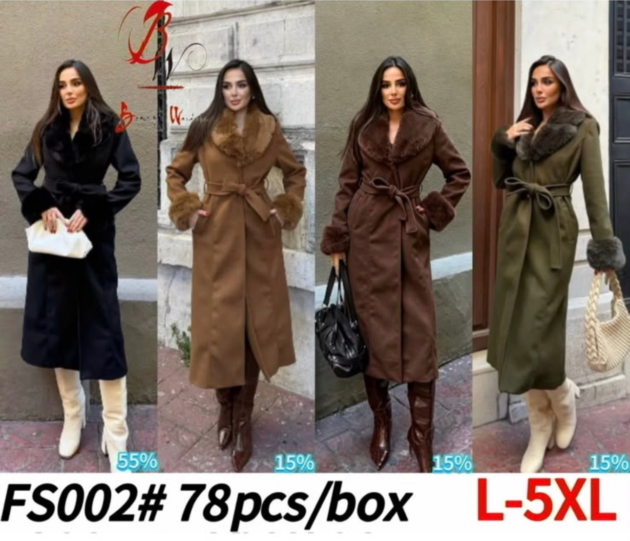 Ladies Faux Fur Coats-Various Colours
