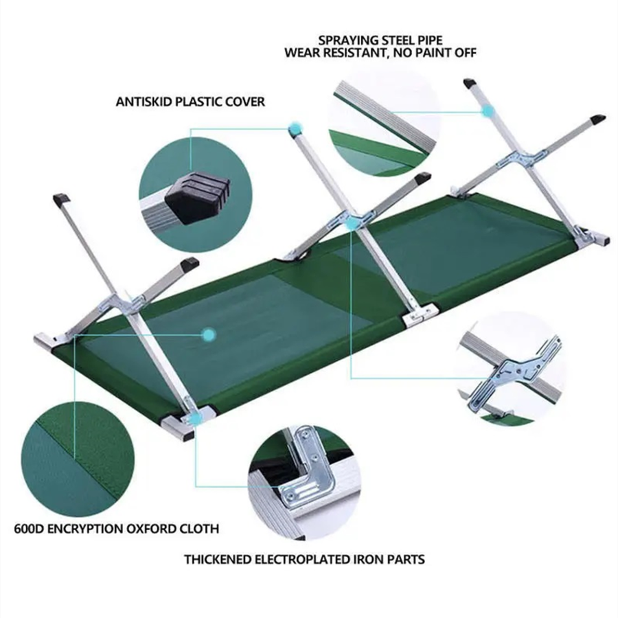 MHome Aluminum Folding Camping Bed β Portable Outdoor Travel & Hiking Cot