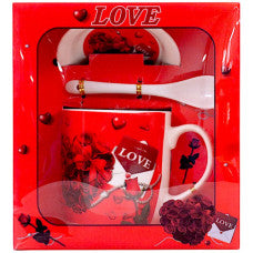 Red Heart Mug Gift Set