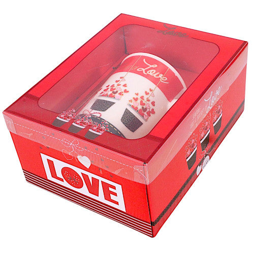 Lovers Design Valentines 470ml Mug - White & Red
