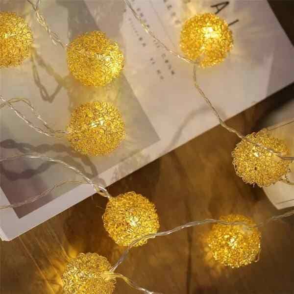 Christmas Metal Ball String Lights