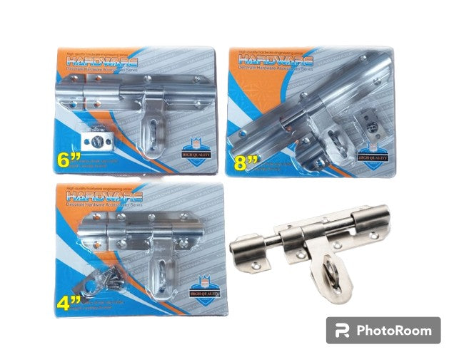 1pc Stainless Steel Sliding Tower Bolt HD 4"-8"