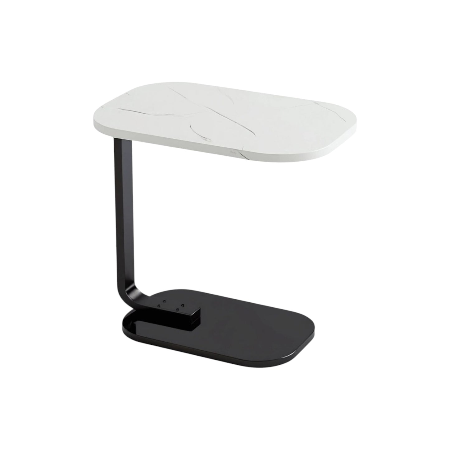 MFurn C-Shaped Side Table – Modern Narrow Coffee Table with Metal Frame for Small Spaces