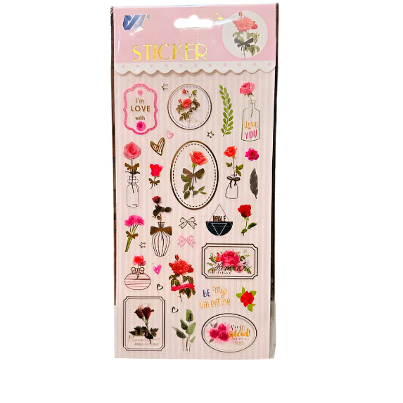 Journal Transparent Rose Foil Stickers