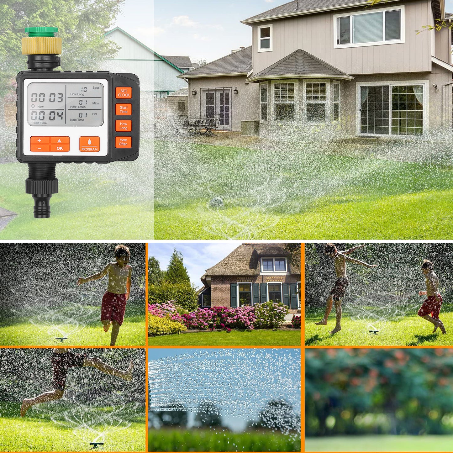 Large LCD Screen Watering Timer Programmable Irrigation System for Garden