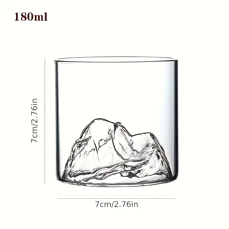 Japanese-Inspired Mountain Whiskey Glass Set β 4-Piece Double-Walled Artistic Glass Cups