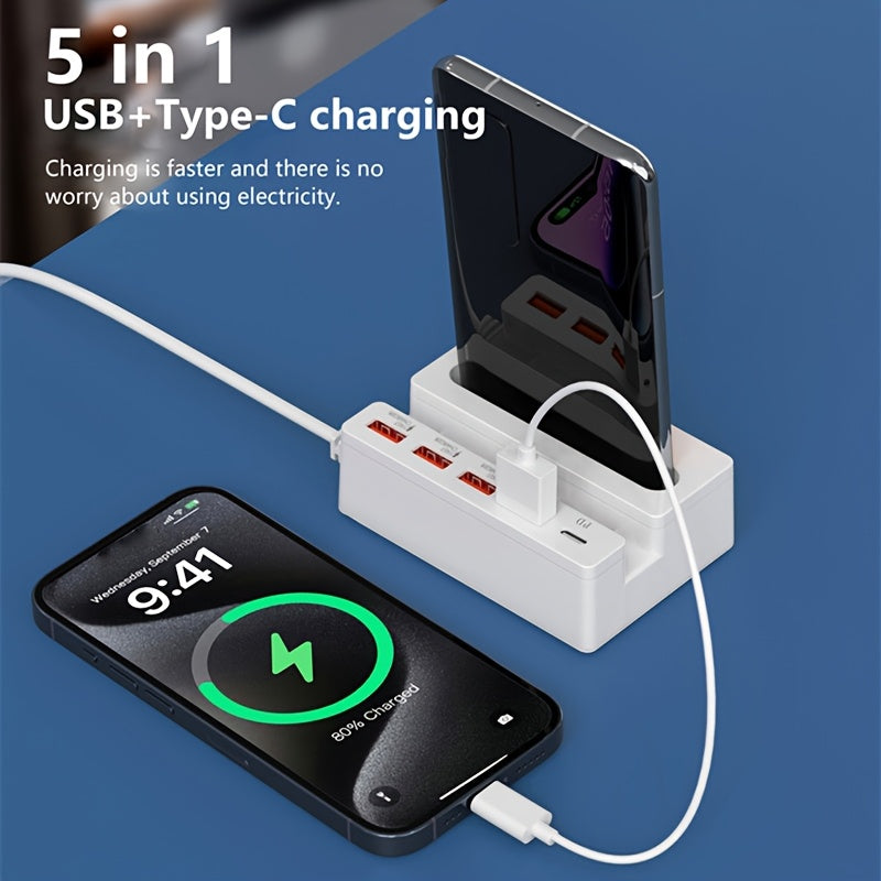 Mtech Fast Charging USB Hub with 4 USB ports & 1 Type C port-65watt