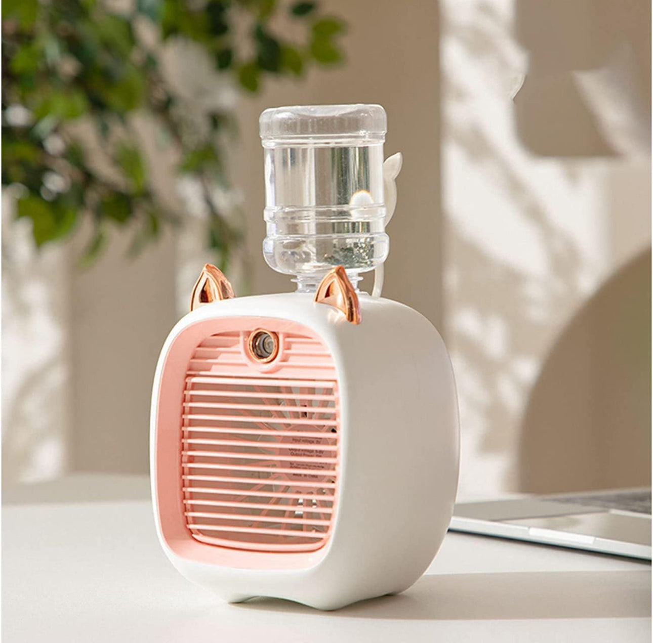 Mini Portable AC Unit with Water Bottle, Hot Summer Mini Rechargeable Evaporative Air Cooler In, 3 Speed USB Personal Air Conditioning Fan and Humidifier
