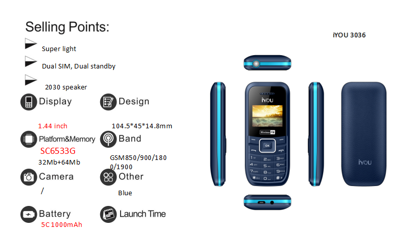 IYOU Mobile Phone 3036