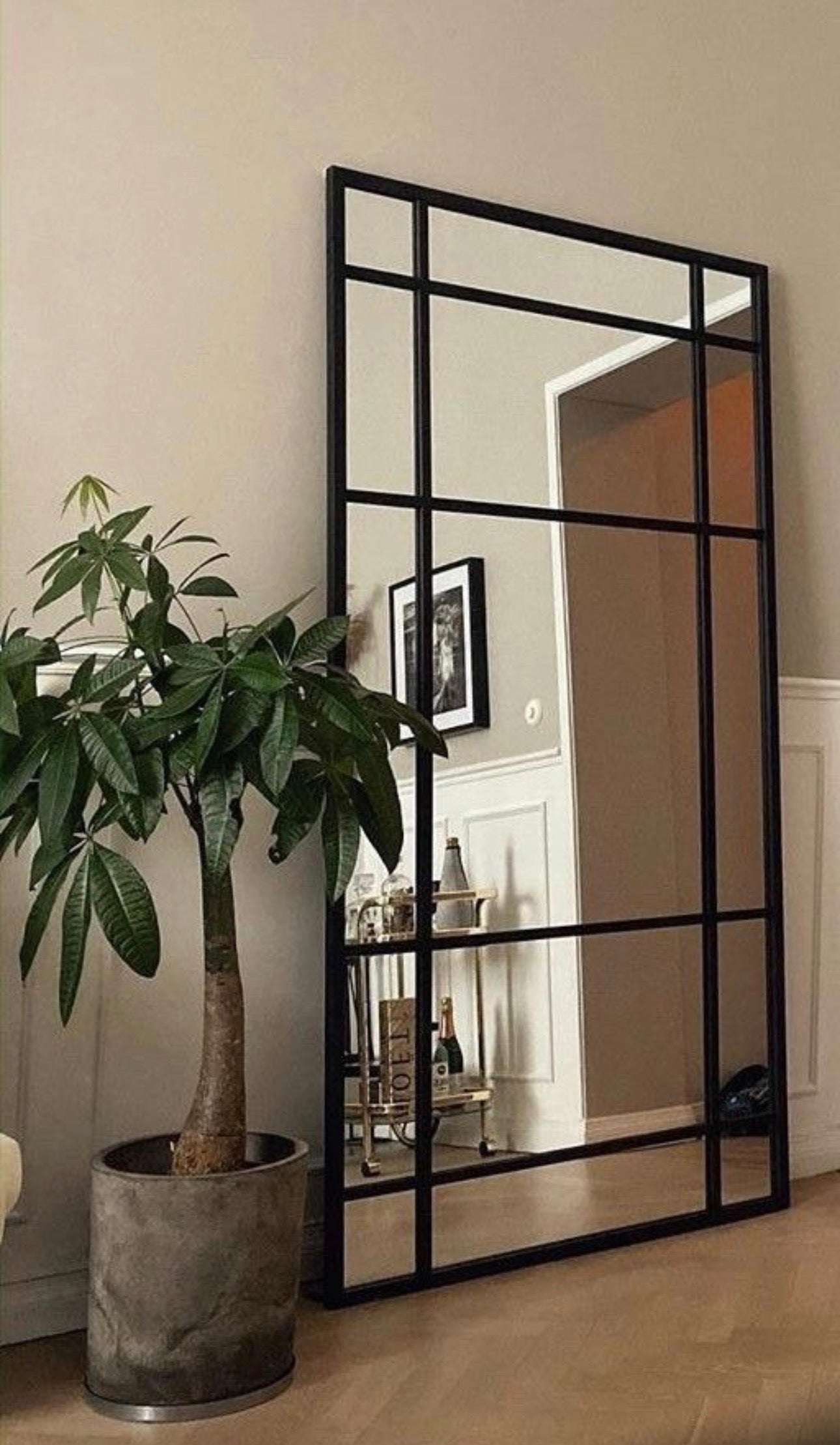 MHome Full Length Black Iron Fame Mirror 180x110cm