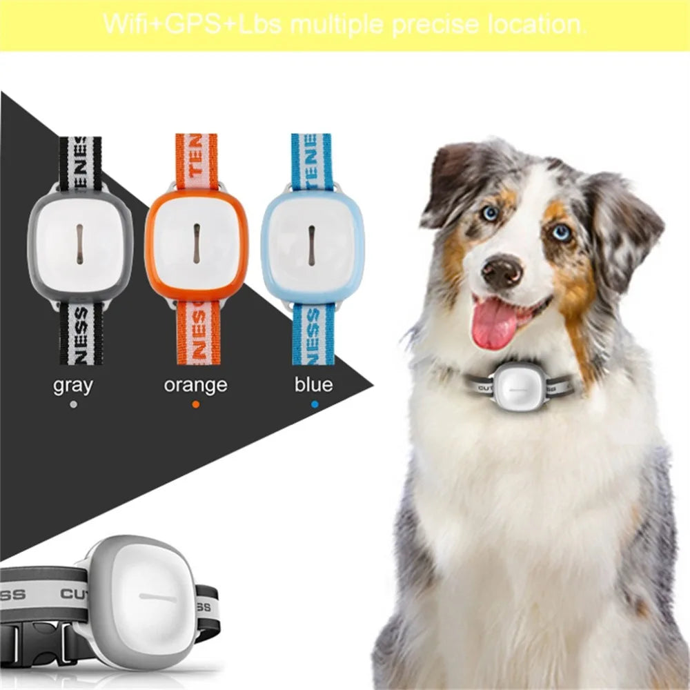 Trackable Dog Collar-GPS Tracker Waterproof IP66 Pet Collar GPS Locator Vibration Alarm Function Anti-Lost