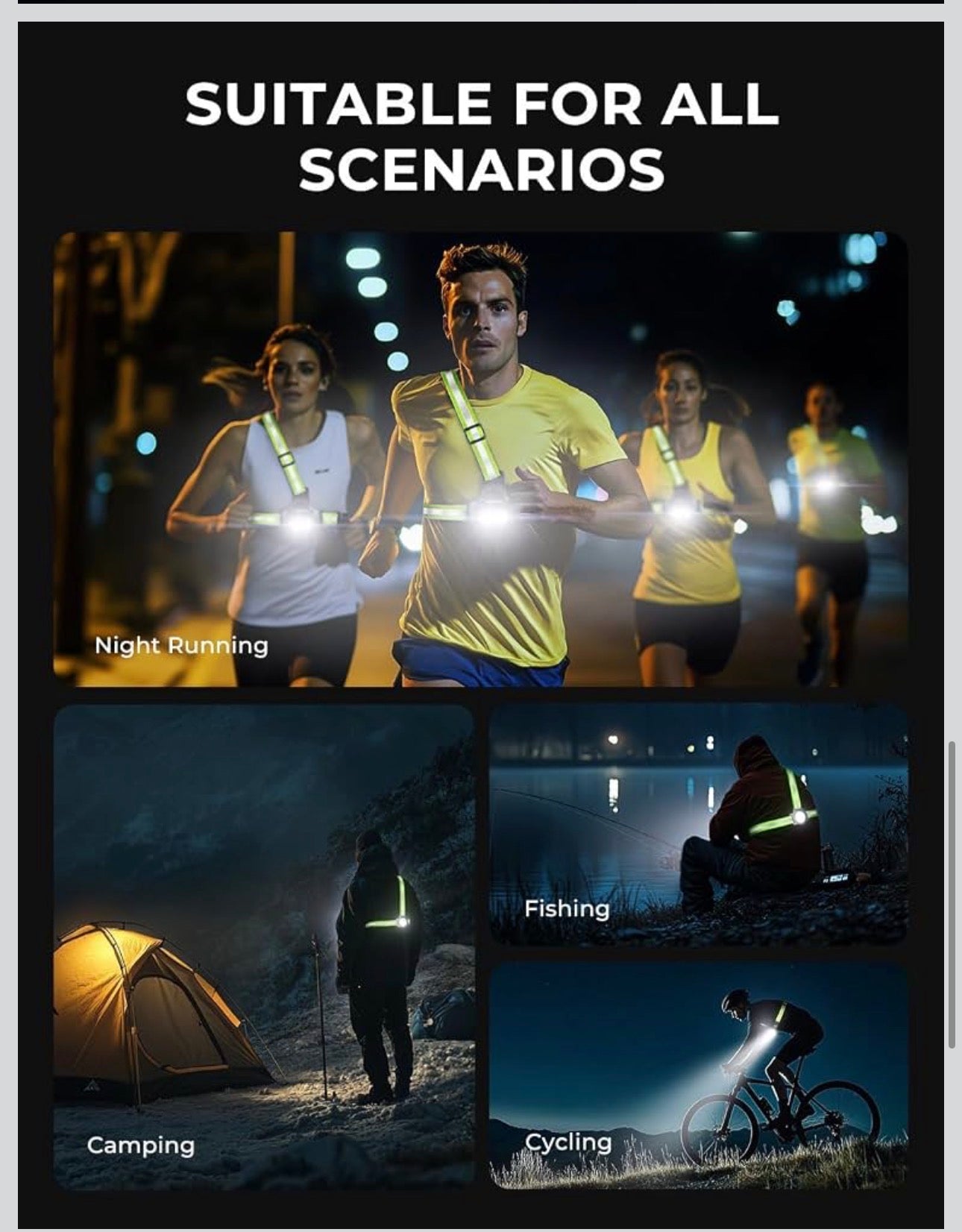 MTech Rechargeable Running Vest Headlamp