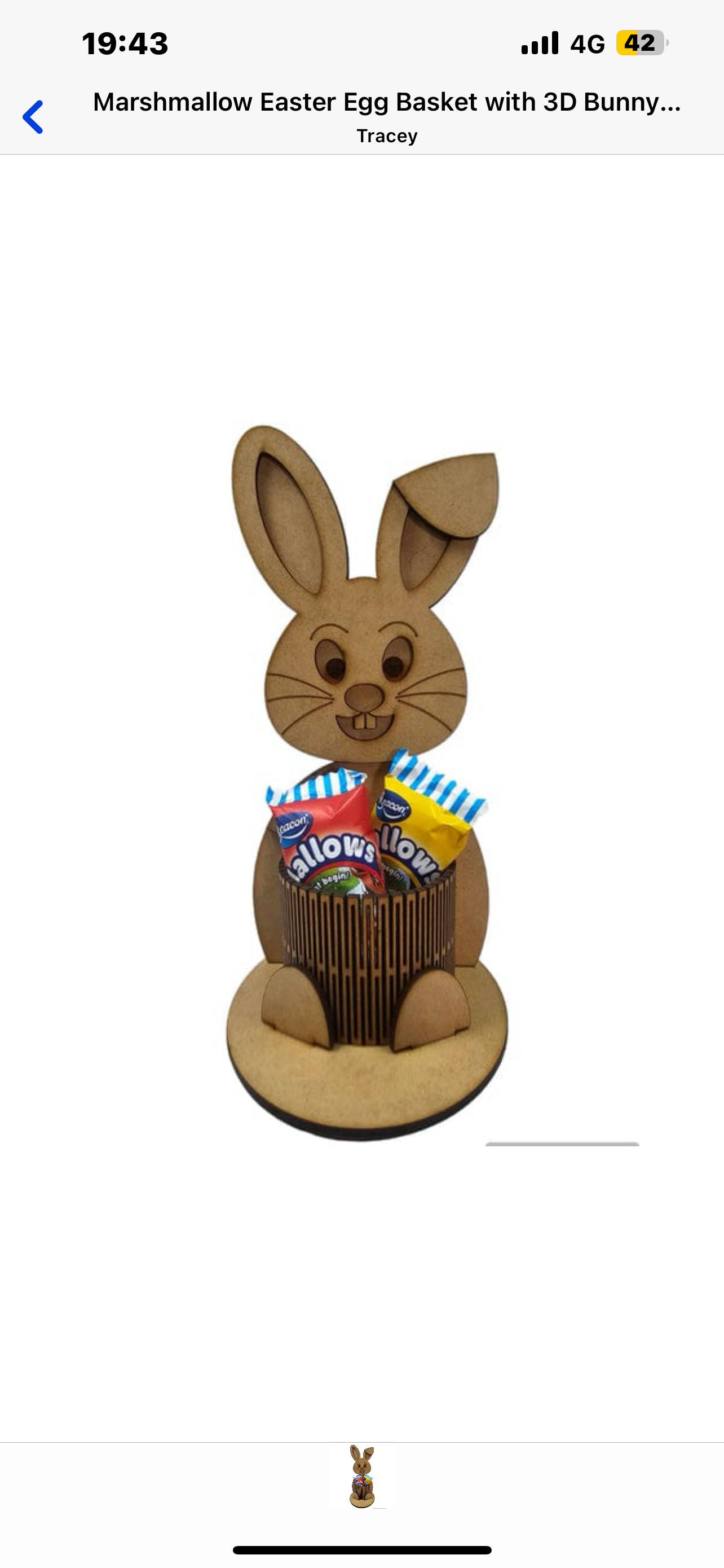 Marshmallow Easter Egg Basket with 3D Bunny Accents