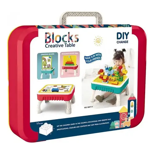 Kids Blocks Creative Table Building Set β Educational Construction Play Table with Blocks & Marble Run (3+ Years)