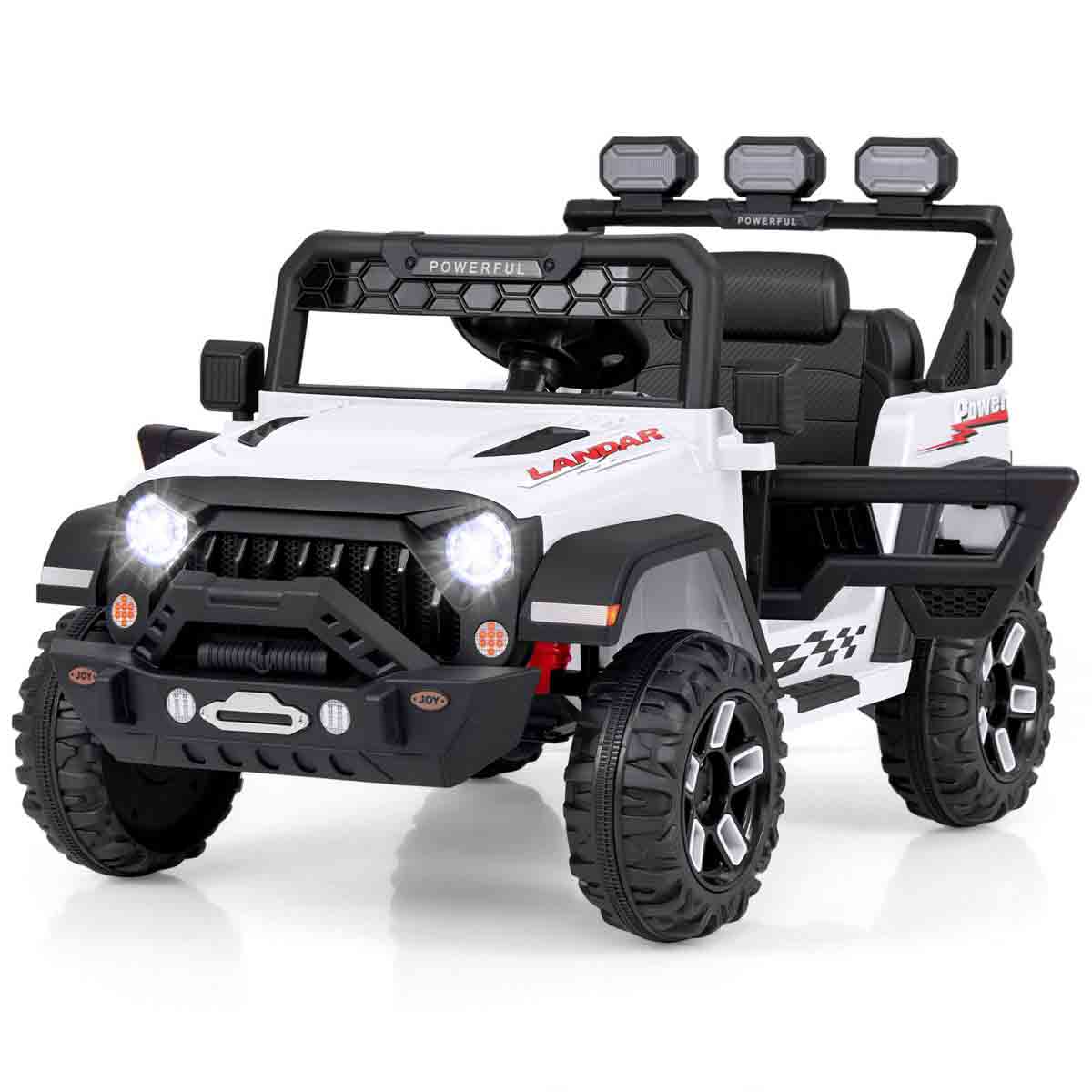 MTech 12V Kids Ride on Jeep with Remote Control and Wireless Connection-White