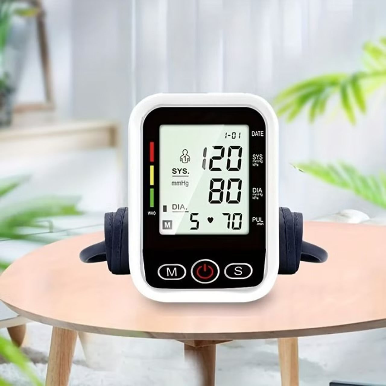 Blood Pressure Monitors Large Screen for Home use with Cuff Arm,Automatic Blood Pressure Machine Upper Arm for 2 Users BP Machine with Battery, White