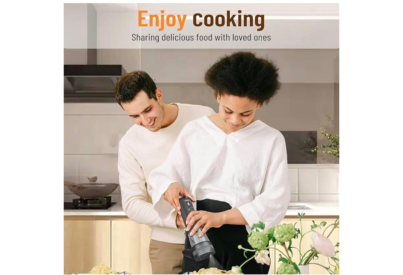 MHome Electric Kitchen Grinder with Adjustable Coarseness β Transparent Container Electric Spice & Herb Grinder β Stainless Steel Blades, Easy Clean, Powerful Motor β Perfect for Spices, Coffee