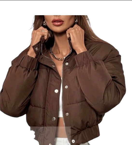 Ladies Cropped Puffer Jackets-Various Colours