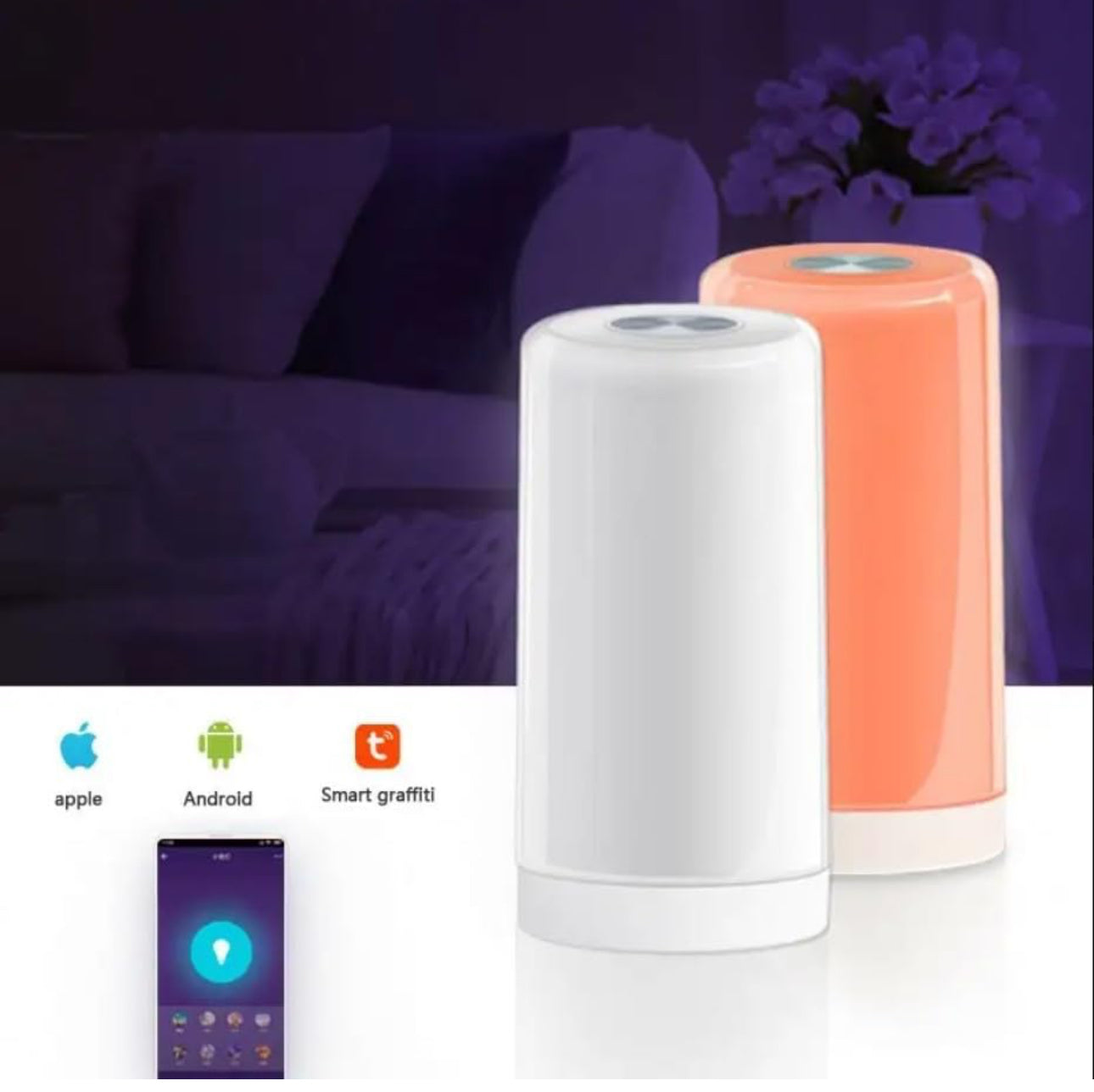 Touch Control Table Lamp Smart RGB Table Lamp LED Light Dimmable Tuya APP Control adjustable brightness USB Powered for BedRoom, Office, and Living Room