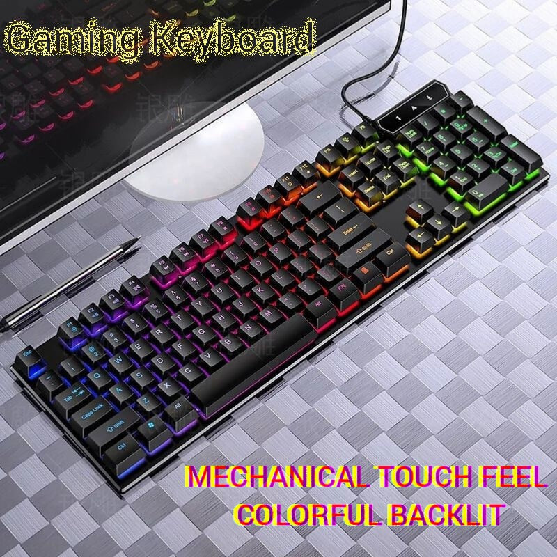 RGB Keys Glowing Game Wired Mechanical Feel Keyboard