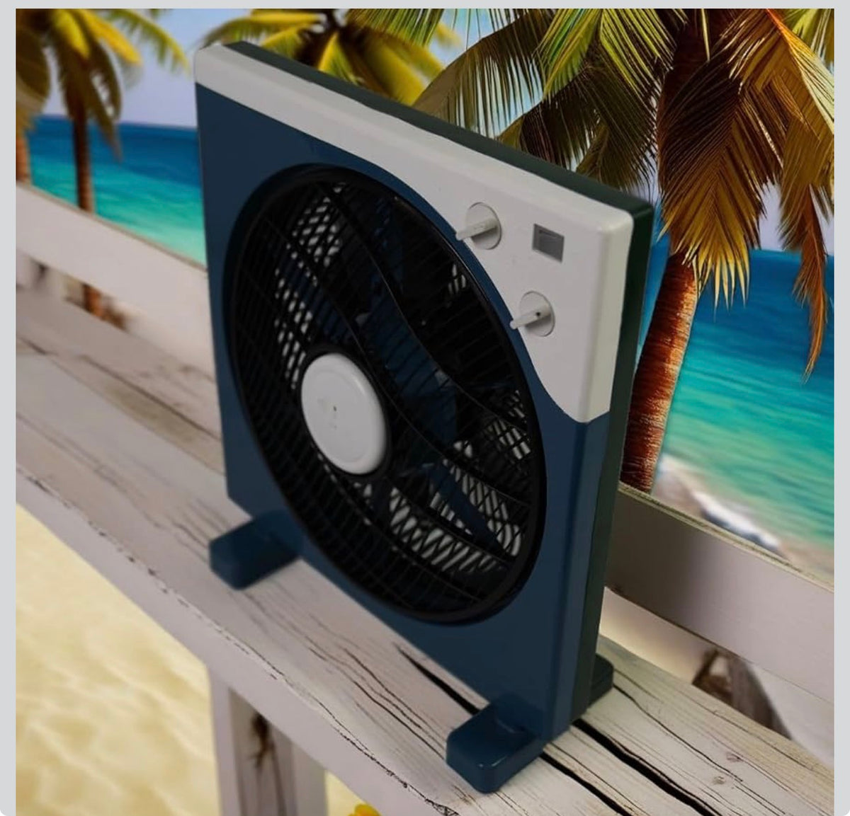 Condere Box Fan FS40-F12 12" - Powerful Desk Fan with 3 Speeds, 60-Min Timer, Oscillation, and Cool Air Flow for Home, Travel, and Window Use