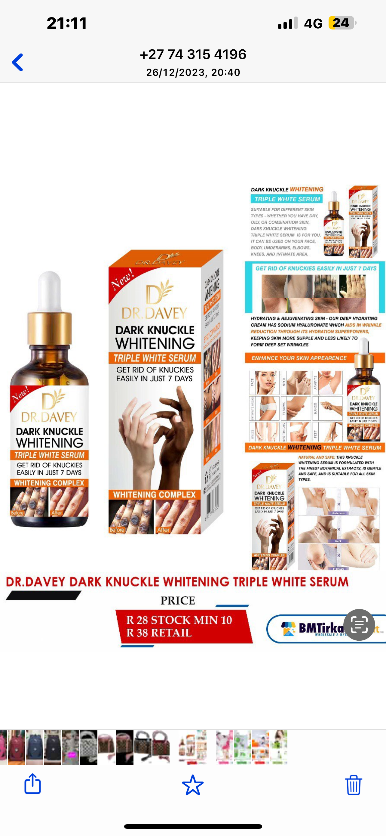 Dr Davey - Dark Knuckle Whitening Serum Complex - 30ml