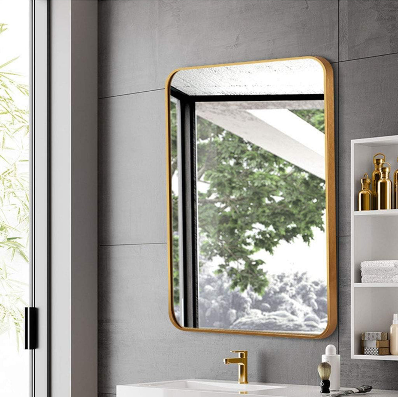 Mirrors Rectangular Black or Gold Frame Mirror 40x60cm