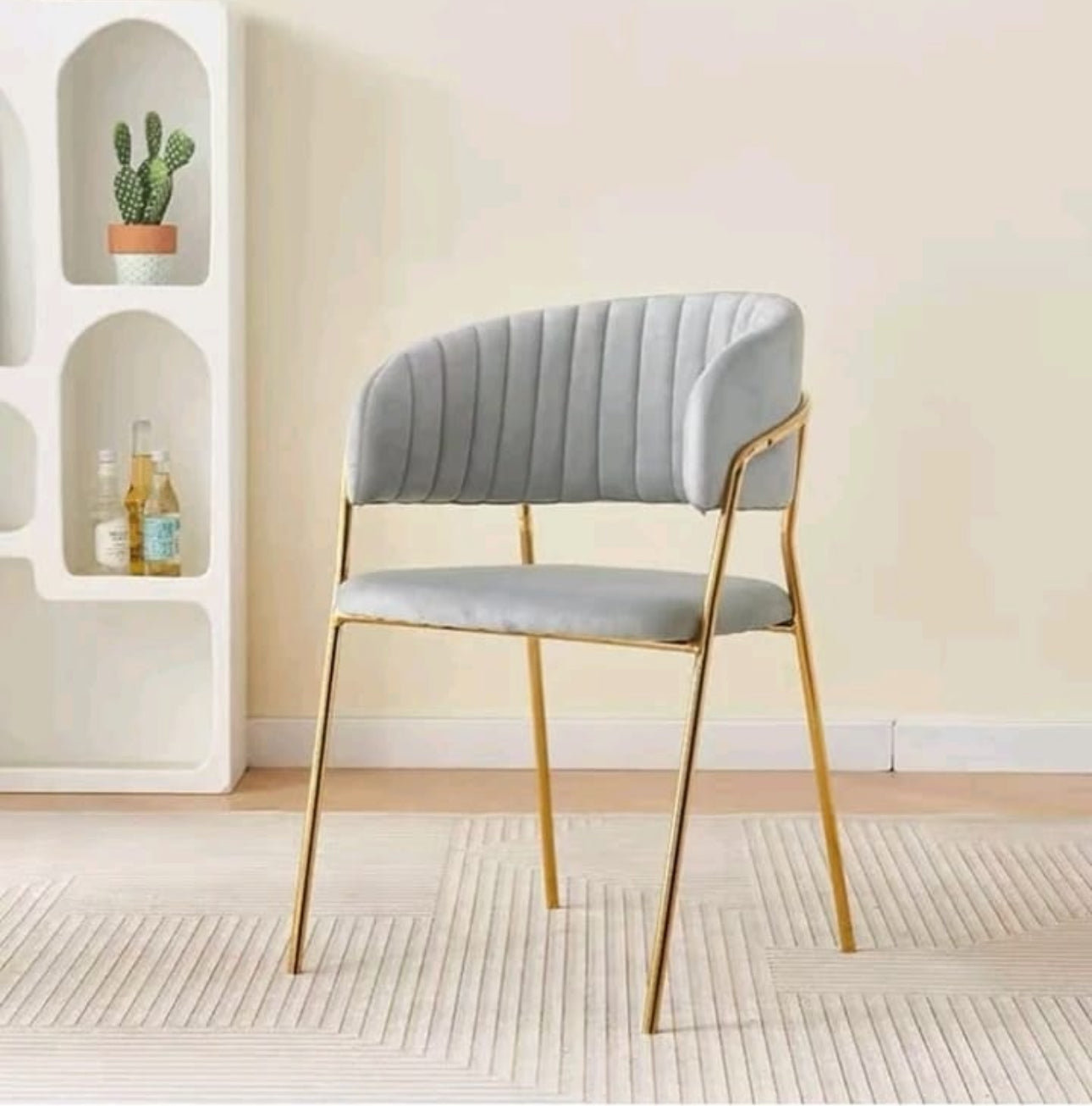 Modern Velvet and Gold Metal Leg Dining Room Chairs - Set of 2 - Various Colours