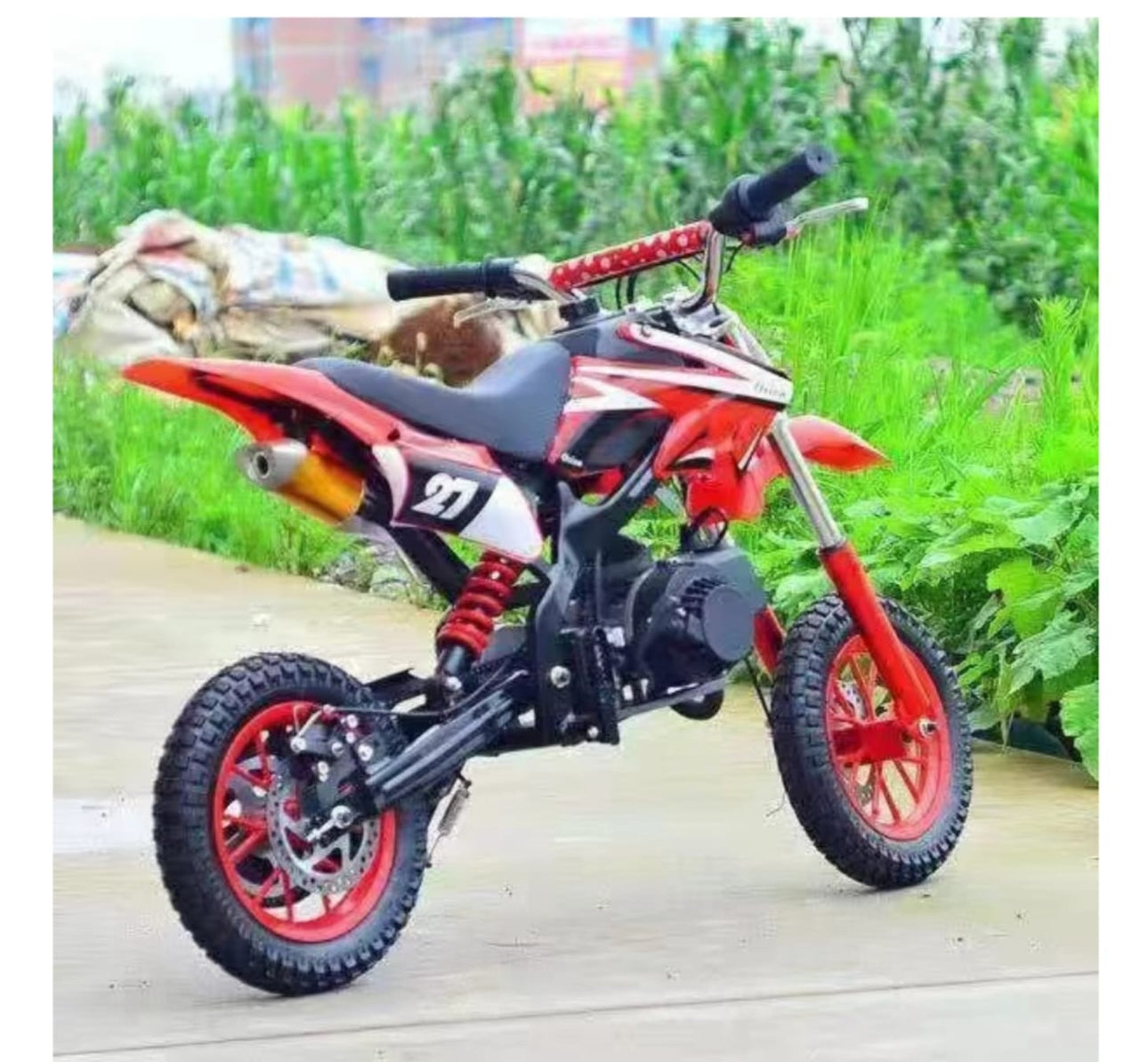 Mini Dirt Bike, 49Cc Dirt Bike, Children's Bike, Petrol-Powered 2-Stroke 49Cc Motorcycle