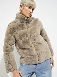 Ladies Faux Fur Cropped Jacket-Various Colours