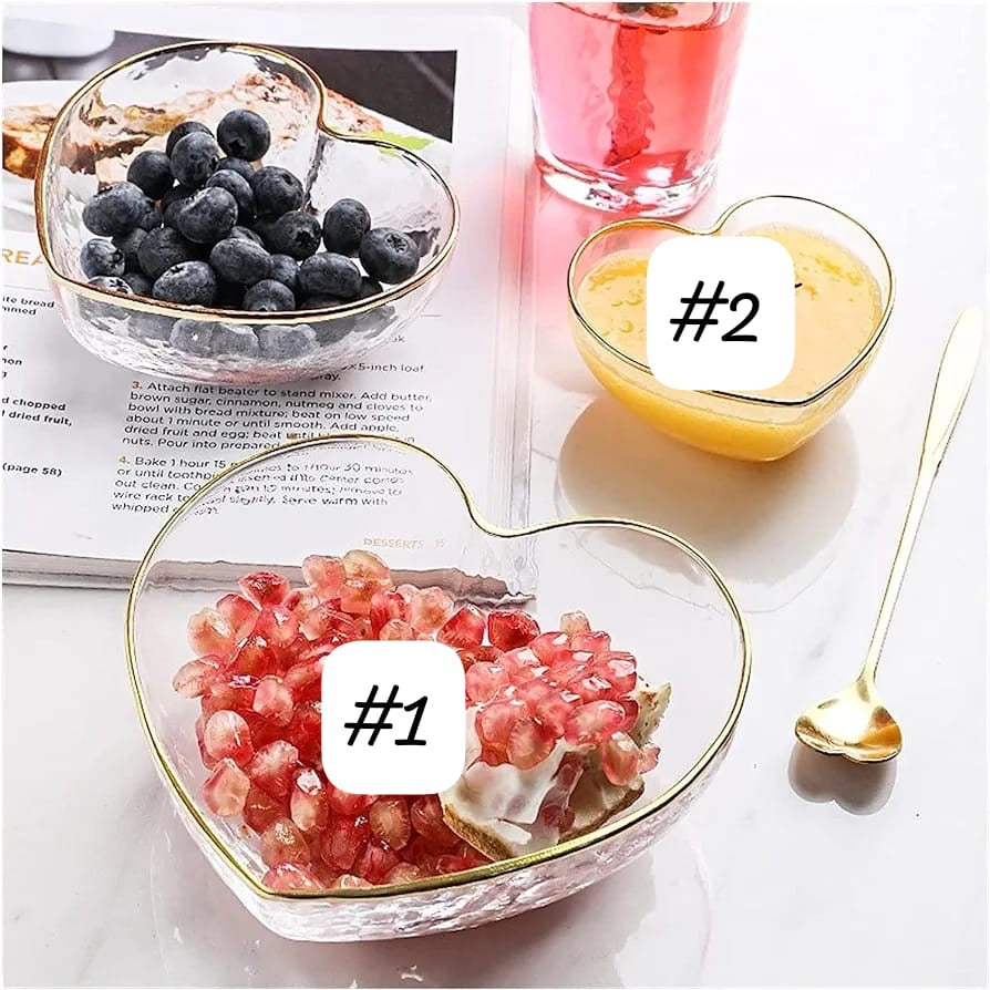 Love Fruit/Dessert Bowl - Gold Edge