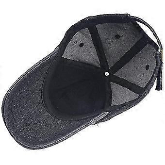 Unisex Ripped Distressed Denim Baseball Cap Trucker Hat Adjustable, Blue or Black Colours