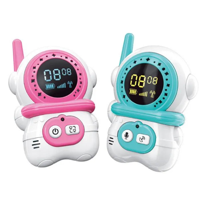 Walkie Talkies for Kids 2 PCS Cute Astronaut Walkie Talkies Long Range Walkie Talkie with Voice Change Function 3 Buttons Birthday Gift for 3-12 Year Old