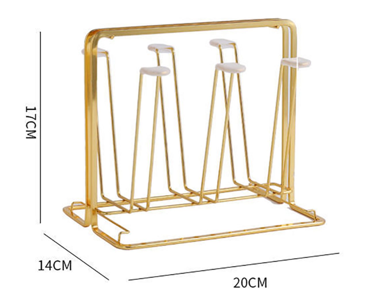 Cup Drying Rack Stand Organizer Non-Slip Holder with Handle and 6 Hooks